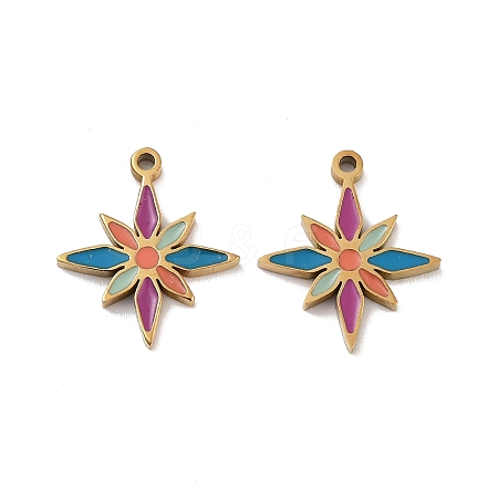 Ion Plating(IP) 316 Stainless Steel Enamel Charms X-STAS-U014-69G-1