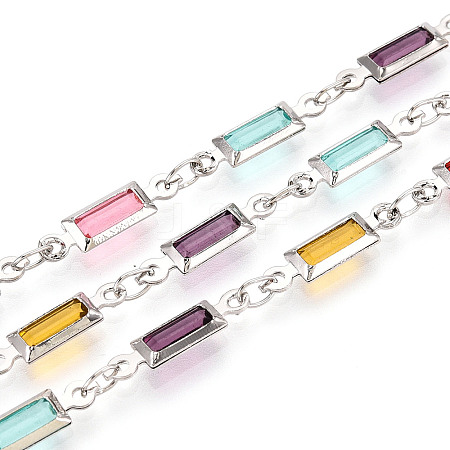 Handmade Brass Rectangle Link Chains CHC-N024-07P-1