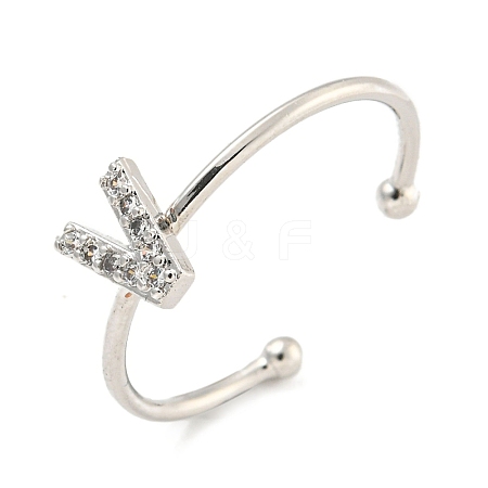 Rack Plating Brass Open Cuff Rings for Women RJEW-F162-02P-V-1