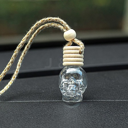 Skull Glass Empty Refillable Car Perfume Bottle PW-WG11FDA-02-1