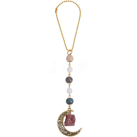 1Pc Hollow Moon Zinc Alloy Pendant Decoration HJEW-BM0001-59-1