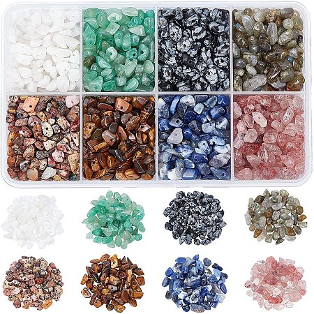  160G 8 Style Natural Gemstone Beads G-NB0002-52-1