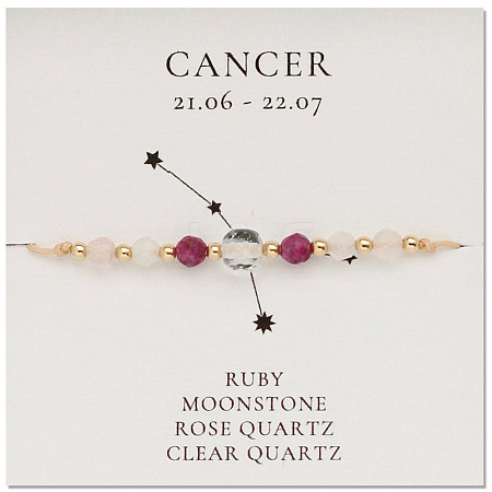 Natural stone constellation bracelet with 12 zodiac signs X-NR2952-4-1