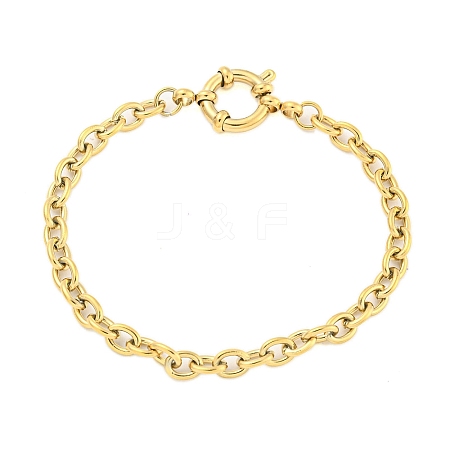 304 Stainless Steel Cable Chain Bracelets for Women BJEW-Q344-05G-1