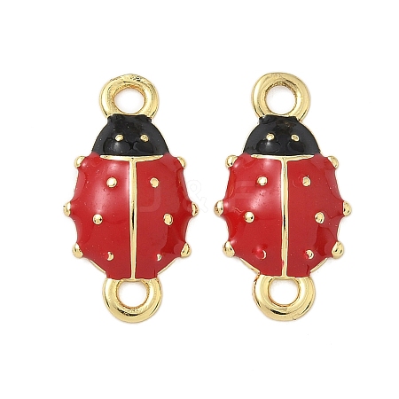 Brass Enamel Connector Charms KK-P325-09G-1