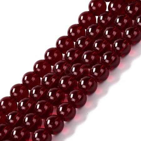 Glass Imitation Garnet Bead Strands GLAA-P051-01-1