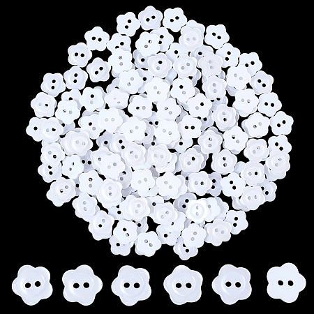 200Pcs 2-Hole Resin Buttons RESI-SP0001-52B-1