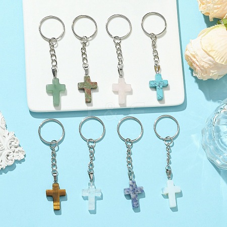 Gemstone Cross Keychain KEYC-JKC01159-1