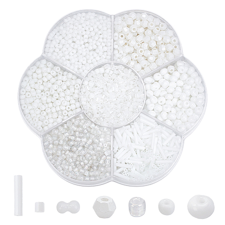 106G 7 Styles Frosted Opaque Glass Seed Beads Set SEED-GO0001-11A-1