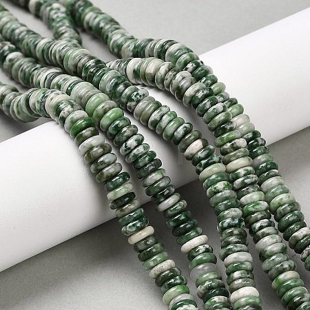 Natural Green Spot Jasper Beads Strands G-Q159-B35-01-1