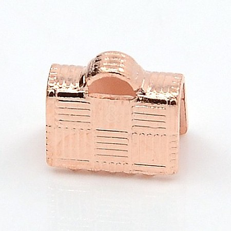 Brass Ribbon Crimp Ends LS-KK-K006-RG-1
