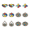 12Pcs 6 Style Zinc Alloy Enamel Pendants FIND-TA0001-63-16