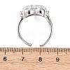 Brass Micro Pave Cubic Zirconia Cuff Open Rings RJEW-C153-02P-5