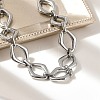 304 Stainless Steel Rhombus Link Chains Bracelets for Men & Women BJEW-D042-49P-2