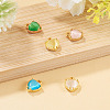 5Pcs 5 Colors Heart Brass Charms KK-TADJ0001-13-4