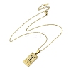 304 Stainless Steel Black Enamel Rectangle with Constellation Pendant Necklaces NJEW-I128-01J-3