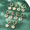 Brass Micro Pave Cubic Zirconia Hoop Earrings EJEW-S277-13G-1