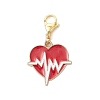 Valentine's Day Alloy Enamel Pendant Decorations HJEW-JM02938-03-4