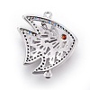 Brass Micro Pave Cubic Zirconia Links ZIRC-F093-15P-2