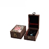 Flower Print Linen Jewelry Storage Box PW-WG82343-05-1