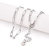 304 Stainless Steel Paperclip Chain Necklace NJEW-D045-14P-03-1