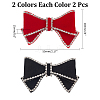 WADORN 4Pcs 2 Colors Rhinestone & Polyester & Iron Shoe Decorations DIY-WR0004-10-2