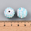 AB-Color Resin Rhinestone Round Beads RESI-S313-14x16-03-4