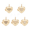 Fashewelry 5Pcs 5 Style Brass Micro Pave Clear Cubic Zirconia Diffuser Locket Pendants ZIRC-FW0001-04-8