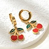 304 Stainless Steel Enamel Hoop Earrings EJEW-M080-01G-5