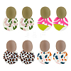 4 Pairs 4 Style Polymer Clay Dangle Stud Earrings with 316 Surgical Stainless Steel Pins EJEW-FI0002-44-1