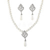 Alloy Rhinestone & Plastic Pearl Pendant Necklaces & Stud Dangle Earrings Sets FS-WGE3E8B-01-5