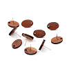 Coconut Brown Wood Stud Earring Findings EJEW-CJC0001-12-6