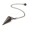 Rack Plating Brass Cone Dowsing Pendulum Pendants AJEW-G064-01R-4