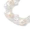 Round Plastic Imitation Pearl Multi-strand Beaded Bracelets for Women BJEW-JB12913-3