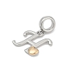 Brass European Dangle Charms KK-Z097-01H-GP-2
