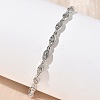 Brass Micro Pave Clear Cubic Zirconia Eye Link Chain Bracelets for Women BJEW-G764-09P-1