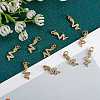 10Pcs Brass Micro Pave Clear Cubic Zirconia Pendants ZIRC-SZ0003-01G-3