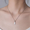 201 Stainless Steel Robot with Heart Pendant Necklace NJEW-OY001-04-2