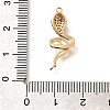 Brass Micro Pave Clear & Black Cubic Zirconia Connector Charms KK-C085-18G-3