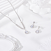 Brass Rhinestone Pendant Necklace & Stud Earring Sets SJEW-LP0001-51B-3