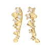 Brass Micro Pave Cubic Zirconia Stud Crawler Earrings LS-KK-CBAA351-03G-4