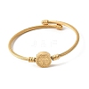 Twisted 304 Stainless Steel Cuff Bangles for Women BJEW-P387-01G-4
