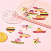 12Pcs 6 Styles Rainbow Color Printed Acrylic Pendants Sets OACR-FS0002-10-10