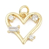 Brass Micro Pave Clear Cubic Zirconia Pendants KK-G522-53G-03-1