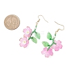 Acrylic Flower Dangle Earrings EJEW-MZ00588-01-4