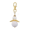 Angel Glass Seed Bead Pendant Decorations HJEW-MZ00088-01-1