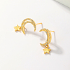 Star Moon Brass Stud Earrings IA7591-3