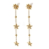 304 Stainless Steel Star Dangle Stud Earrings LS-EJEW-G451-03G-2