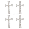 4Pcs Cross Rhinestone Lapel Pins JEWB-HY0001-50S-1