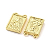 Rack Plating Brass Rectangle Charms with 2 Loops KK-Q804-28G-2